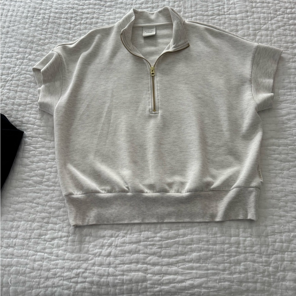 Varley Light Gray Half-Zip Top